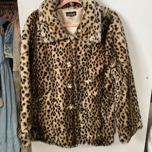 Y2K Cheetah Print Soft Fuzzy Faux Fur Coat